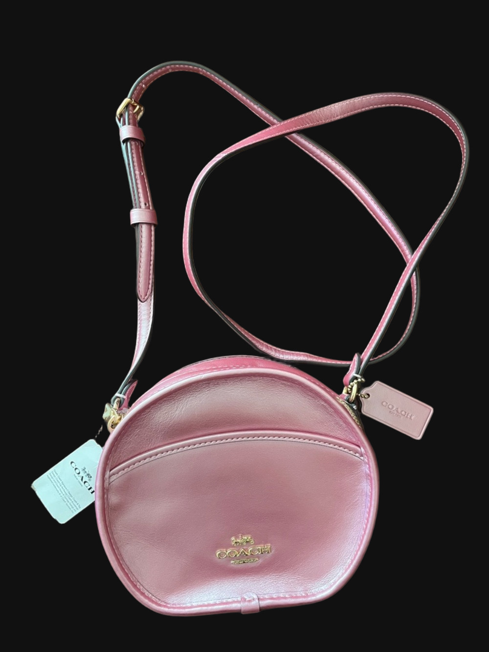 Coach Metallic Pink Leather Canteen Bag - Picture 2 of 9